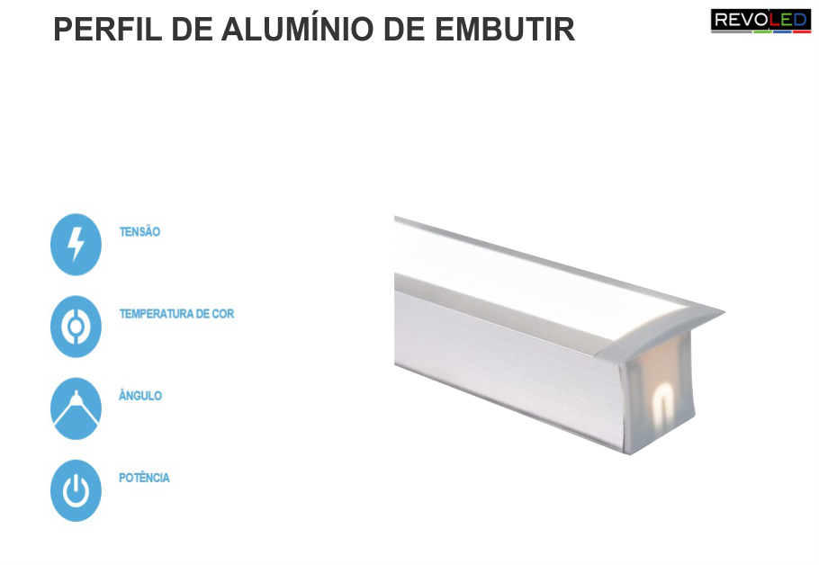 Iluminação Decorativa - Perfil de Alumínio de Embutir 